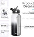 Elvira 32oz Vacuum Insulated Stainless Steel Water Bottle with Straw & Spout Lids, Double Wall Sweat-Proof BPA Free to Keep Beverages Cold for 24Hrs or Hot for 12Hrs