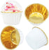 Cupcake Liners with Dome Lids 100Pack,Free-Air 3.5Oz Mini Foil Baking Cups Muffin Liners,Disposable Ramekins Cupcake Tins Cupcake Wrappers for Wedding Birthday Party,with Spoons-White in gold