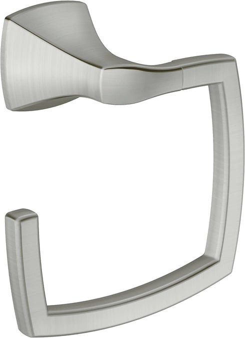 Moen YB5186BN Voss Collection Bathroom Hand Towel Ring, Brushed Nickel, 11.61 x 2.83 x 6.81 inches