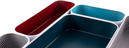 Drawer Organizer S/5 - 2" Peacock, Sky Blue, Berry, Stripes