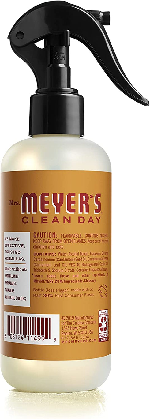 Mrs. Meyer's Clean Day Room and Air Freshener Spray, Non-Aerosol Spray Bottle Infused with Essential Oils, Apple Cider Scent, 8 fl oz