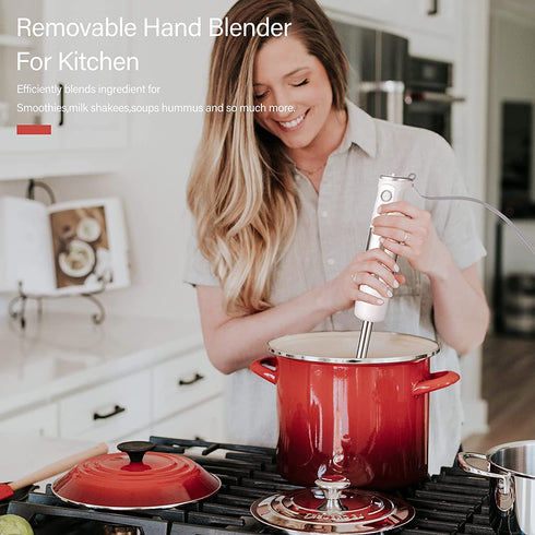 Doilza 5 in 1 Immersion Hand Blender Handheld For Kitchen BPA-Free, White