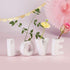 Kate Aspen Iridescent Love Ceramic Bud Set of 4 Vase, One Size, White