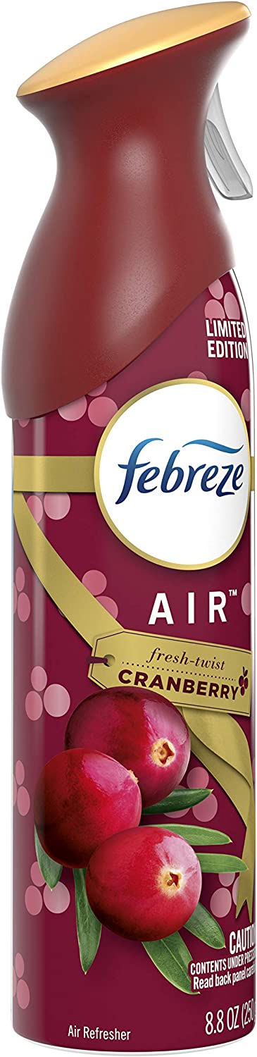 Febreze Air - Air Freshener Spray - Fresh-Twist Cranberry - Limited Edition Holiday Collection 2020 - Net Wt. 8.8 OZ (250 g) Per Bottle - Pack of 3 Bottles