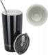 Insulated Ceramic Lined Coating Coffee Travel Mug with Lid and Straw, 20 oz Tea Vacuum Tumbler with Brush by OLDLEY, Black