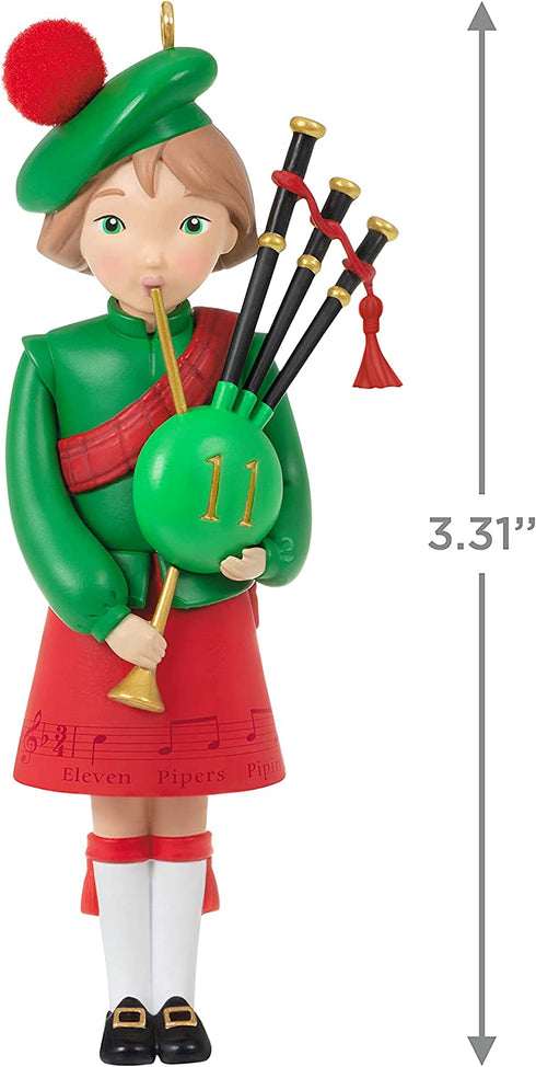 Hallmark Keepsake Christmas Ornament 2021, Twelve Days of Christmas Eleven Pipers Piping