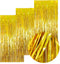 3Packs 3.2ft x 8.2ft Gold Foil Fringe Curtain, Gold Metallic Tinsel Curtain, Metallic Gold Streamers Backdrop for Bachelorette Engagement Wedding Birthday Gold Party Decorations