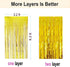 3Packs 3.2ft x 8.2ft Gold Foil Fringe Curtain, Gold Metallic Tinsel Curtain, Metallic Gold Streamers Backdrop for Bachelorette Engagement Wedding Birthday Gold Party Decorations