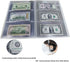Currency Paper Money Collection Book, 3-Pocket Banknote Organizer, Single Side View Dollar Bill Holders for Collectors, Crystal Clear Sleeves to Storage 60 World Cash, Thicker SleevesNote Book (Blue)