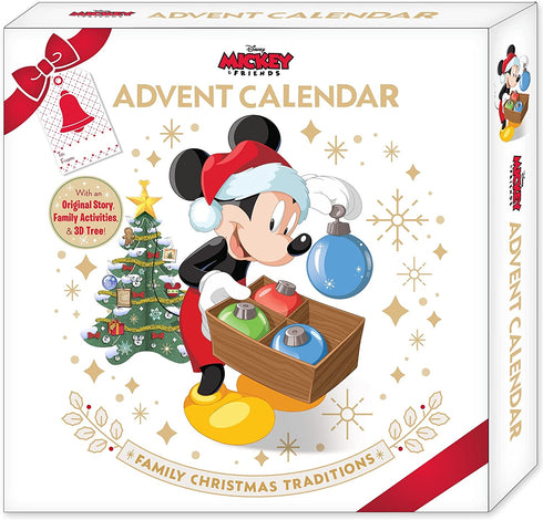 Disney Mickey & Friends Advent Calendar Box Set - with Storybook, Daily Family Activities, and 3D Christmas Tree