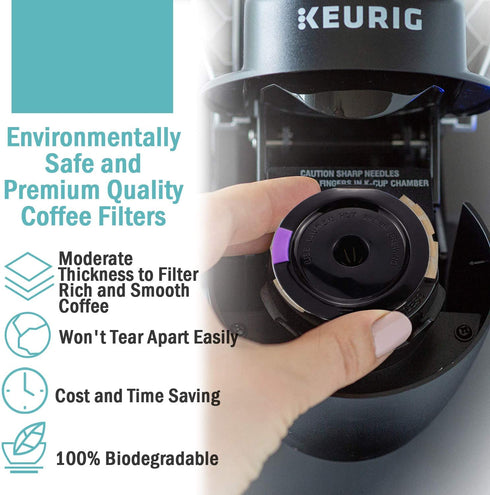 200 Unbleached Paper Filter with Lid and 2 Reusable Kerig Filter Pods,CAPMESSO Disposable Kerig Filters Single Serve Coffee Filters Compatible with Keurg 2.0&1.0 Coffee Maker
