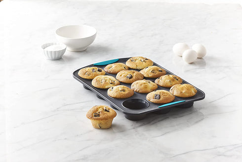 Trudeau 12 Structured Silicone Muffin pan, Cup, Tropical (05115197TG)
