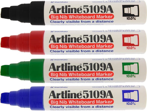 Artline 5109A Extra Thick Whiteboard Pens - Pack 4