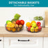 Updated - MaraFansie 2 Tier Countertop Fruit Basket with Banana Hanger, Bread Vegetables Fruit Bowl Wire Basket Kitchen Decor, Black