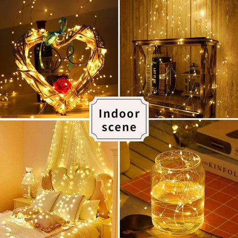 24 Pack LED Fairy Lights Battery Operated, ZOUTOG String Twinkle Lights for Bedroom, Waterproof 6.6ft 20 LED Battery Lights for DIY Wedding Party Valentine's Day Gifts Romantic Decoration, Warm White