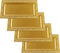 4 (pk) Yumchikel 14" x 7.5" Gold Lace Rim Plastic Serving Trays & Platters | Heavy Duty Disposable Decorative Dessert Tray - Party Platters for Upscale Parties Weddings