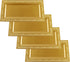 4 (pk) Yumchikel 14" x 7.5" Gold Lace Rim Plastic Serving Trays & Platters | Heavy Duty Disposable Decorative Dessert Tray - Party Platters for Upscale Parties Weddings