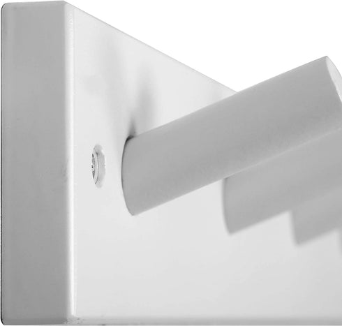 SKOLOO Wooden Wall Mounted Coat Rack,16'' Hole to Hole, 5 Pegs Bamboo Wall Hook for Hanging Clothes Robes Towels Hats,White