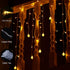 Quntis 32.8FT 400 LED Christmas Icicle Lights Outdoor, Warm White Icicle Lights with 80 Drops Crystal Ball, 8 Modes Curtain Fairy Light Waterproof for Valentine's Day Xmas Wedding Party Decorations