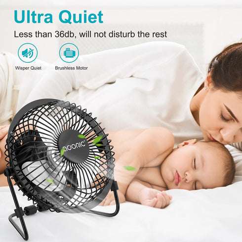 Desk Fan, USB Fan With Enhanced Airflow 6 Inch Small Desk fan with Quiet Operation Portable Mini Table Fan for office/Desk/Bedroom/Home