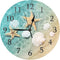 ATEDEANEI Bathroom Wall Clock, Small Silent Battery Operated Teal Decor for Living Room,Kitchen,Bedroom,10 Inch,Beach Starfish