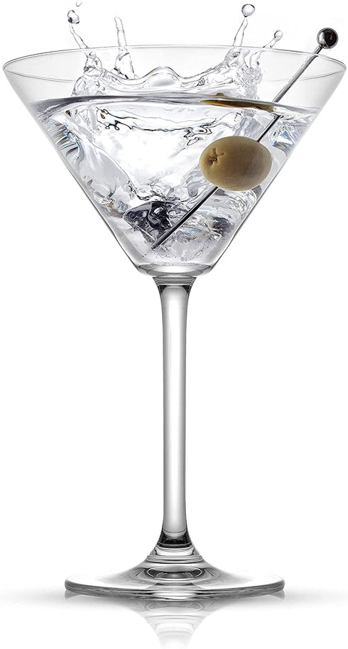 JoyJolt Olivia Crystal Martini Glasses - Premium Glassware Set Made in Europe - 9.2 oz Tall Martini Glasses - Elegant Cocktail Glasses - Set of 2 Martini Glass for Drinks such as Martini or Manhattan