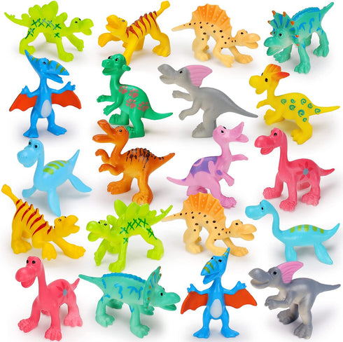 36PCS Dinosaur Bulk Toys Dinosaurs Pinata Goodie Bags Stuffers Easter Egg Fillers Treasure Box Mini Toys Dino Desk Pets Classroom Prizes for Kids Birthday Party Favors for Boys Girls Cupcake Toppers