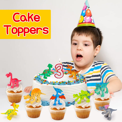 36PCS Dinosaur Bulk Toys Dinosaurs Pinata Goodie Bags Stuffers Easter Egg Fillers Treasure Box Mini Toys Dino Desk Pets Classroom Prizes for Kids Birthday Party Favors for Boys Girls Cupcake Toppers