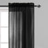 DWCN Black Sheer Curtains Semi Transparent Voile Rod Pocket Curtains for Bedroom and Living Room, 42 x 72 inches Long, Set of 2 Panels
