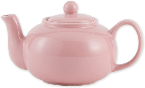 RSVP International Stoneware Teapot Collection, Microwave and Dishwasher Safe, 16 oz, Pink