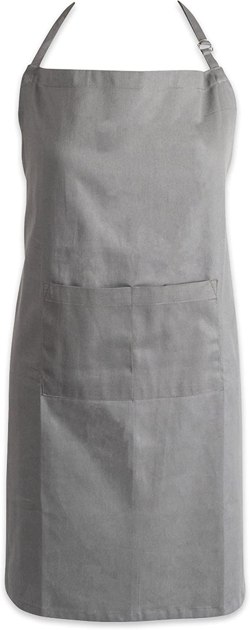 DII Everyday Basic Kitchen Collection, Plus Size Apron, Gray