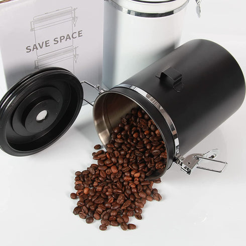 Feidet coffee canister , Airtight stainless steel coffee container with date tracker and scoop, 22 Oz coffee storage container for Grounds, Tea, Flour, Cereal, Sugar.