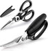 Poultry Shears, X-Chef 2 Set Kitchen Shears Heavy Duty Meat Scissors Stainless Steel Kitchen Scissors for Chicken Food Meat and Cooking Spring-loaded Handle