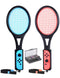 Tennis Racket for Nintendo Switch&Switch OLED Joy-Con, Tendak Grip Sports Game Accessories for Mario Tennis Aces Game with 12 in 1 Game Card Case (2 Pack, Black)