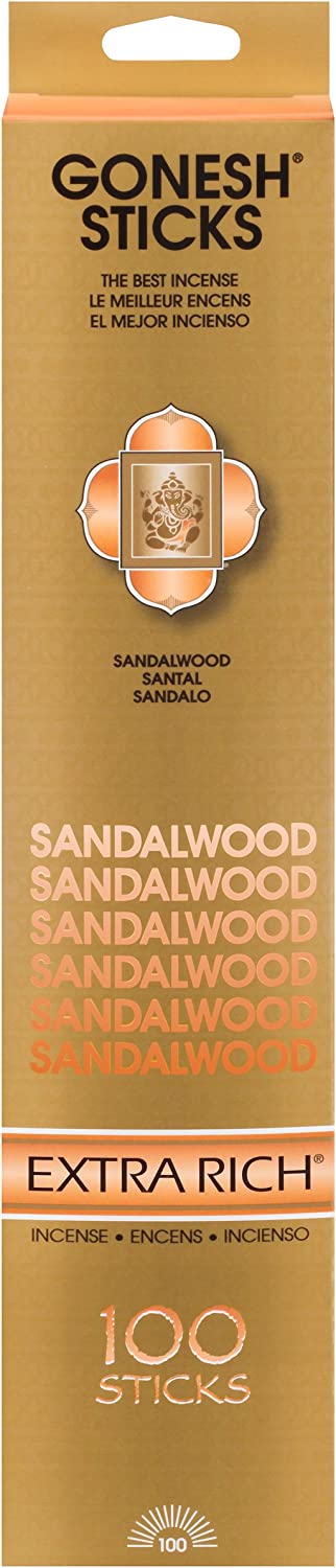Gonesh Extra Rich Collection Sandalwood – 100 Stick Pack-Incense