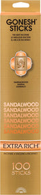 Gonesh Extra Rich Collection Sandalwood – 100 Stick Pack-Incense