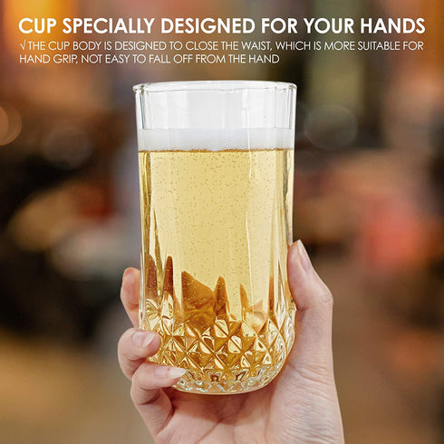 Highball Drinking Glasses Set of 12, Clear Cocktail Glasses , 11 Ounce Cups,Elegant and Durable Tall Bar Glassware Sets for Water, Juice, Cocktails, Beer, Glass Cups Set with Shockproof Package