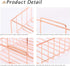 Hosaken Paper Tray, 4 Tier Stackable File Tray, Decorative Desk File Organizer Rack for Office Supplies and Accessories, 0.16Inch Thick Frame Rose Gold