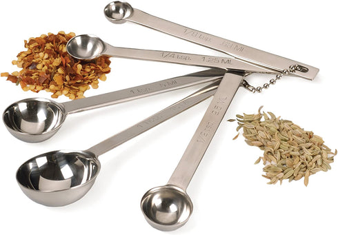 RSVP International Endurance Measuring Spoons, Round, Stainless Steel Large