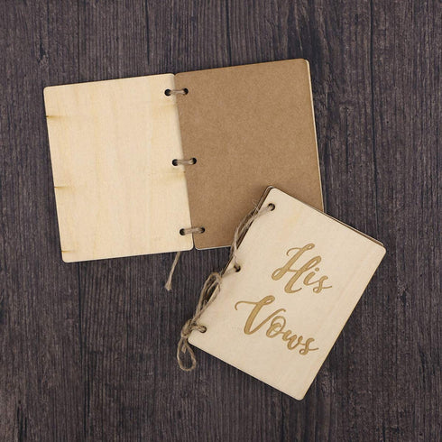 Amosfun 2Pcs Creative His and Her Vow Books Brown Kraft Paper Booklet for Wedding Journal Engagement Gift Wedding Favors