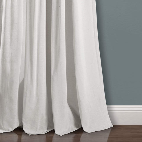Lush Decor, Gray/White Linen Button Window Curtain Single Panel, 84" x 40", 84"x 40"