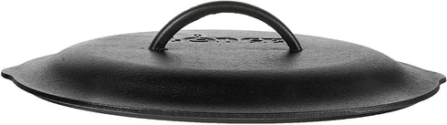 Lodge 12 Inch Cast Iron Lid. Classic 12-Inch Cast Iron Cover Lid with Handle and Interior Basting Tips.