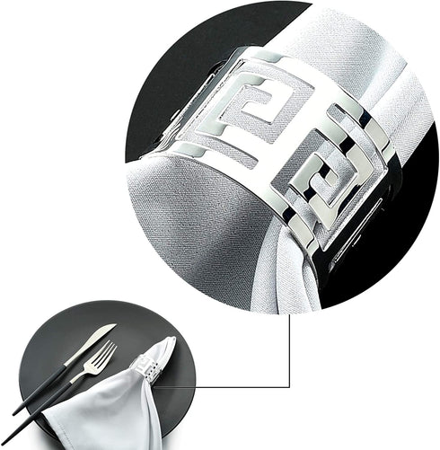 Napkin Rings set of 14 - Farmhouse Napkin Holder Rings for Dinning Table Parties Family Gather - Holiday Napkin Rings Wedding Reception Christmas Thanksgiving - Metal Napkin Rings for Cloth Napkins