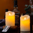 Flameless Candles with 10 Key Remote Timer Flickering Tear Wave Shaped Tealight Real Wax Simulate Dripping led Candles Battery Operated Safe for Halloween Christmas Indoor Outdoor Decor, 3x5" , 2 Set