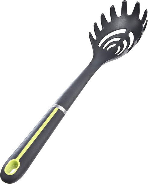 Amazon Basics 5-Piece Nylon Kitchen Cooking Utensil Set, Soft Grip Handle, Grey and Green