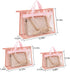 Regilt 3 PCS Transparent Handbag Storage Organizer Space-Saving Dust Cover Bag Dust-Proof Purse Storage Bag with Zipper and Handle (Pink, 3)