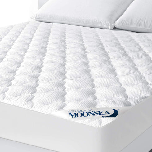 Mattress Pad Twin, Extra Plush Quilted Mattress Cover, Noiseless and Breathable Mattress Protector with Deep Pocket Stretches up to 16 Inches Deep, Machine Washable Mattress Topper