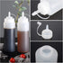 Pancake Batter Dispenser, Stainless Steel Stirring Batter Separator Funnels with Handle & Rack (2pcs Ketchup Squeeze Bottle)
