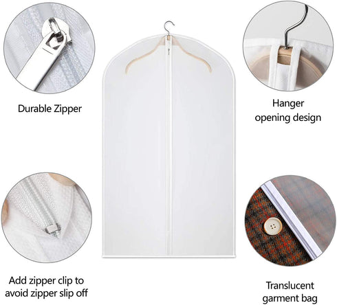 Perber Hanging Garment Bags Clear Suit Bag (Set of 12) Lightweight Dust-Proof Clothes Cover Bags with Full Zipper for Closet Storage and Travel -24'' x 32''/12 Pack