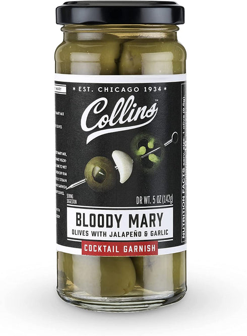 Collins 5 oz. Bloody Mary Olives Garnishes, Black
